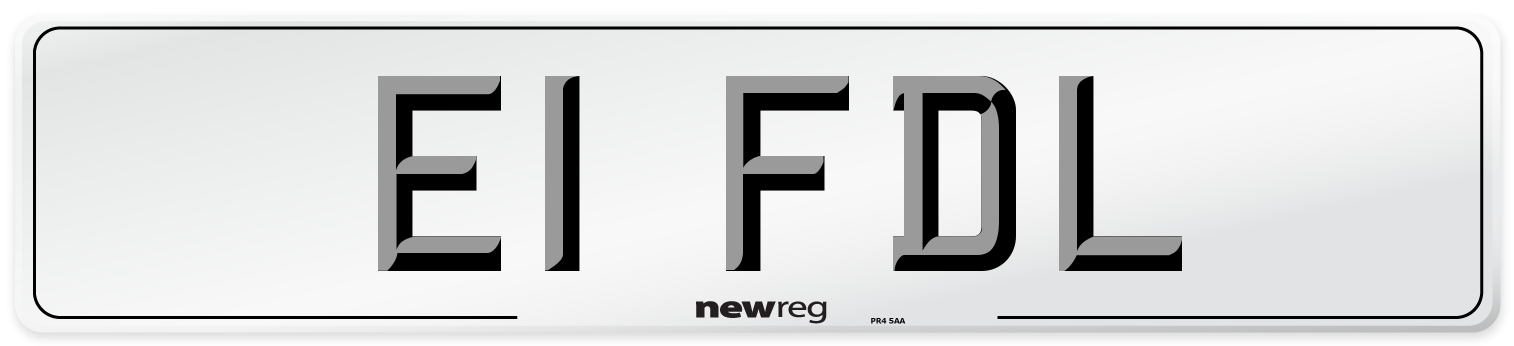 E1 FDL Number Plate from New Reg